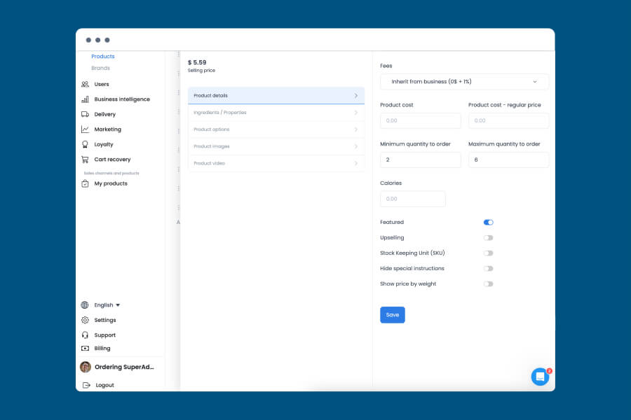 Ordering Co Feature Featured Products